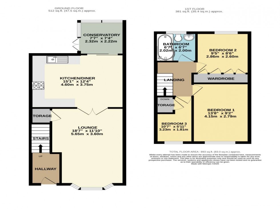 Floorplan for Tuscan Drive, Chatham, Kent ME5 8TG