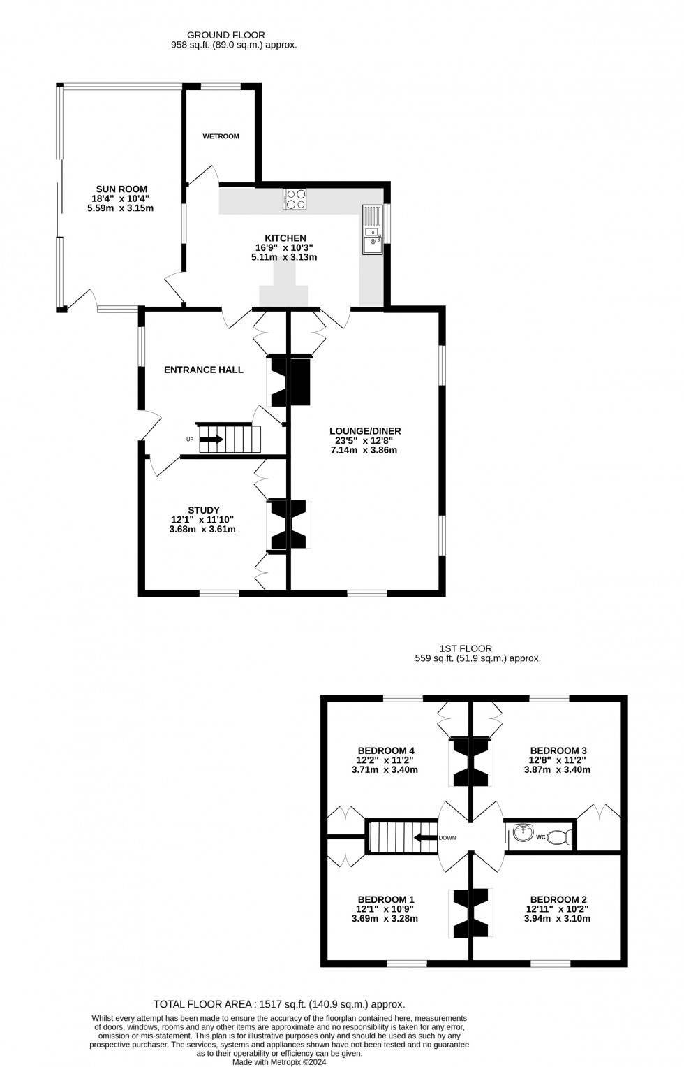 Floorplan for Hermitage Road, Higham, Rochester, Kent ME3 7NF