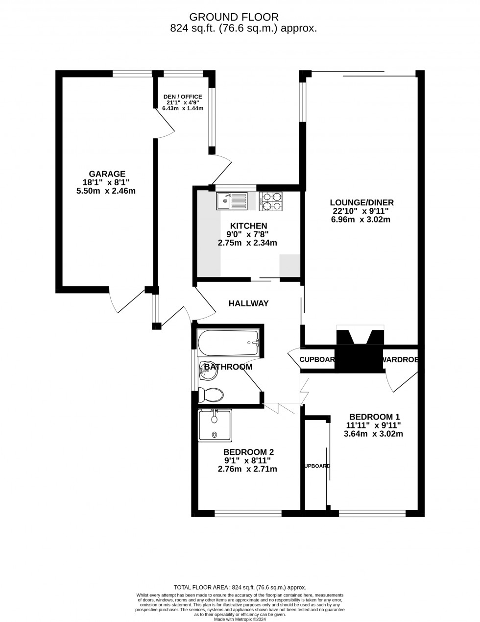 Floorplan for Fairfax Close, Parkwood,Gillingham, Kent ME8 9SZ