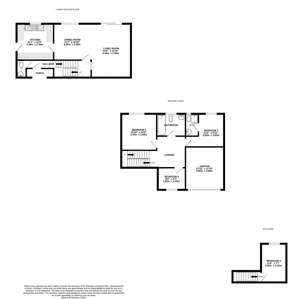 Floorplan for De Mere Close, Rainham Gillingham, Kent ME8 9JY