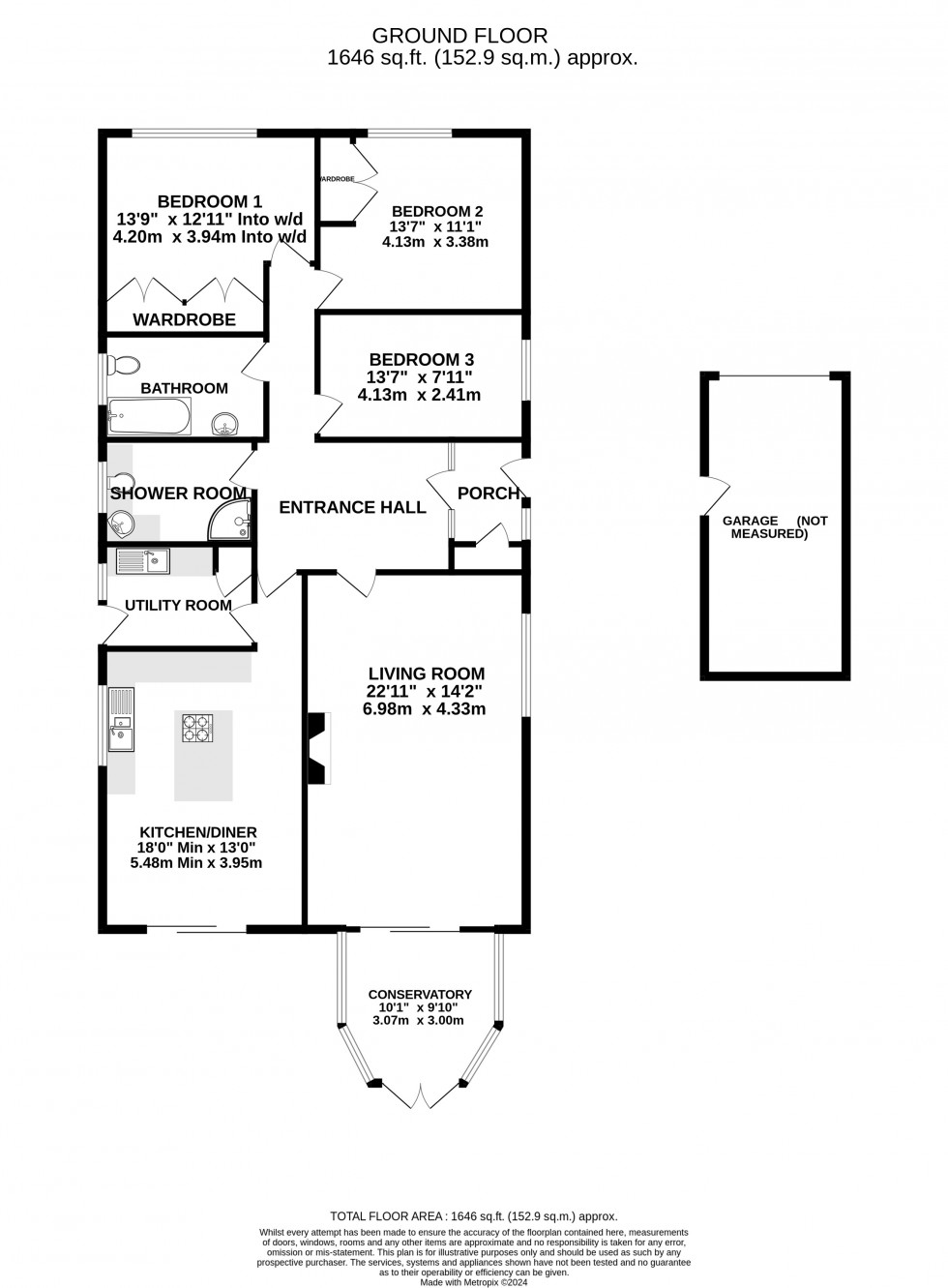 Floorplan for Tunbury Avenue, Chatham, Kent ME5 9HY