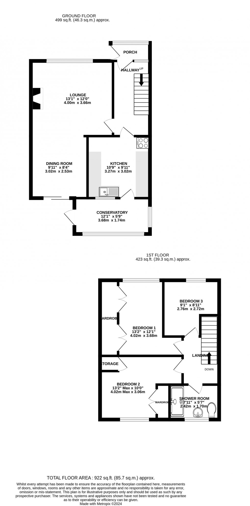 Floorplan for Hurstwood, Chatham, Kent ME5 0XH