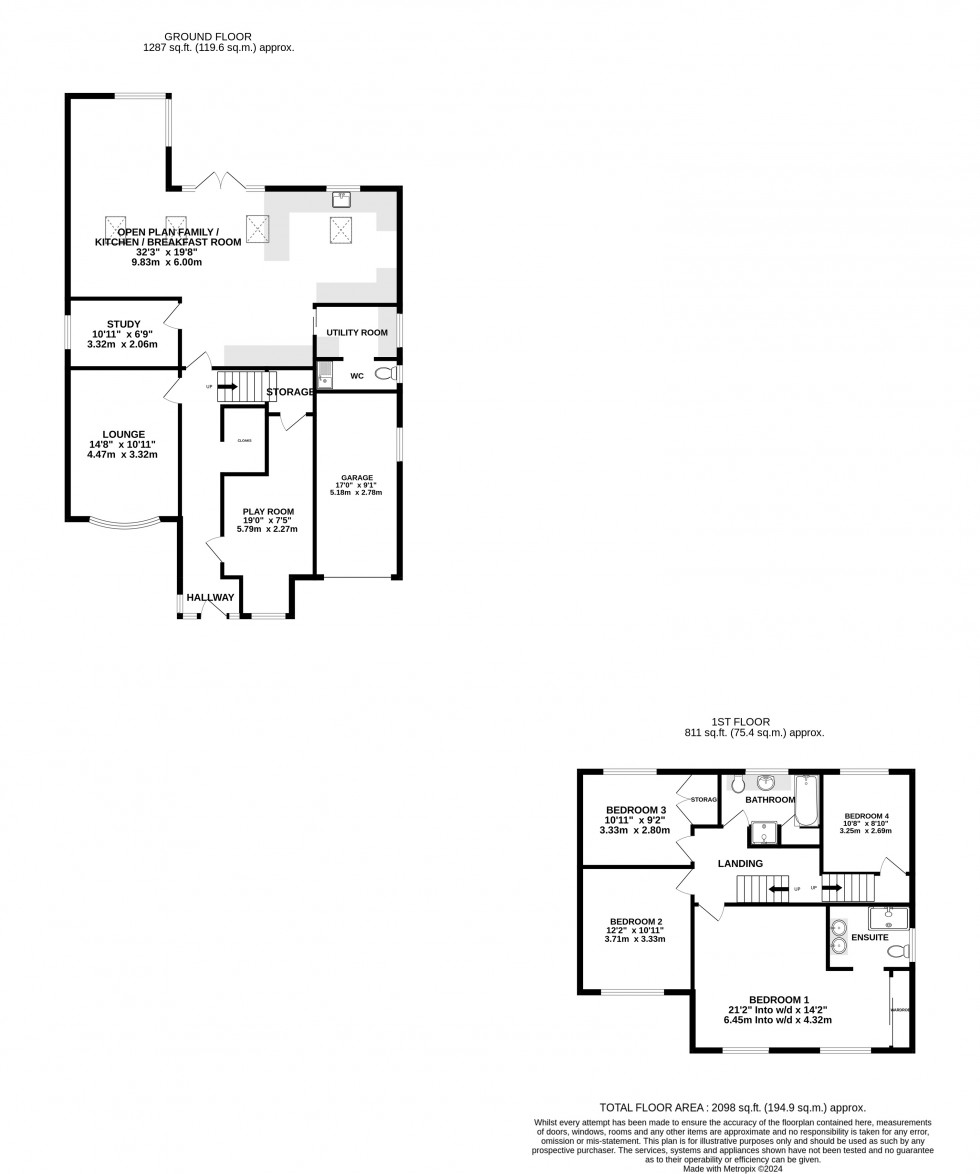 Floorplan for Fairview Avenue, Wigmore, Gillingham, Kent ME8 0QD