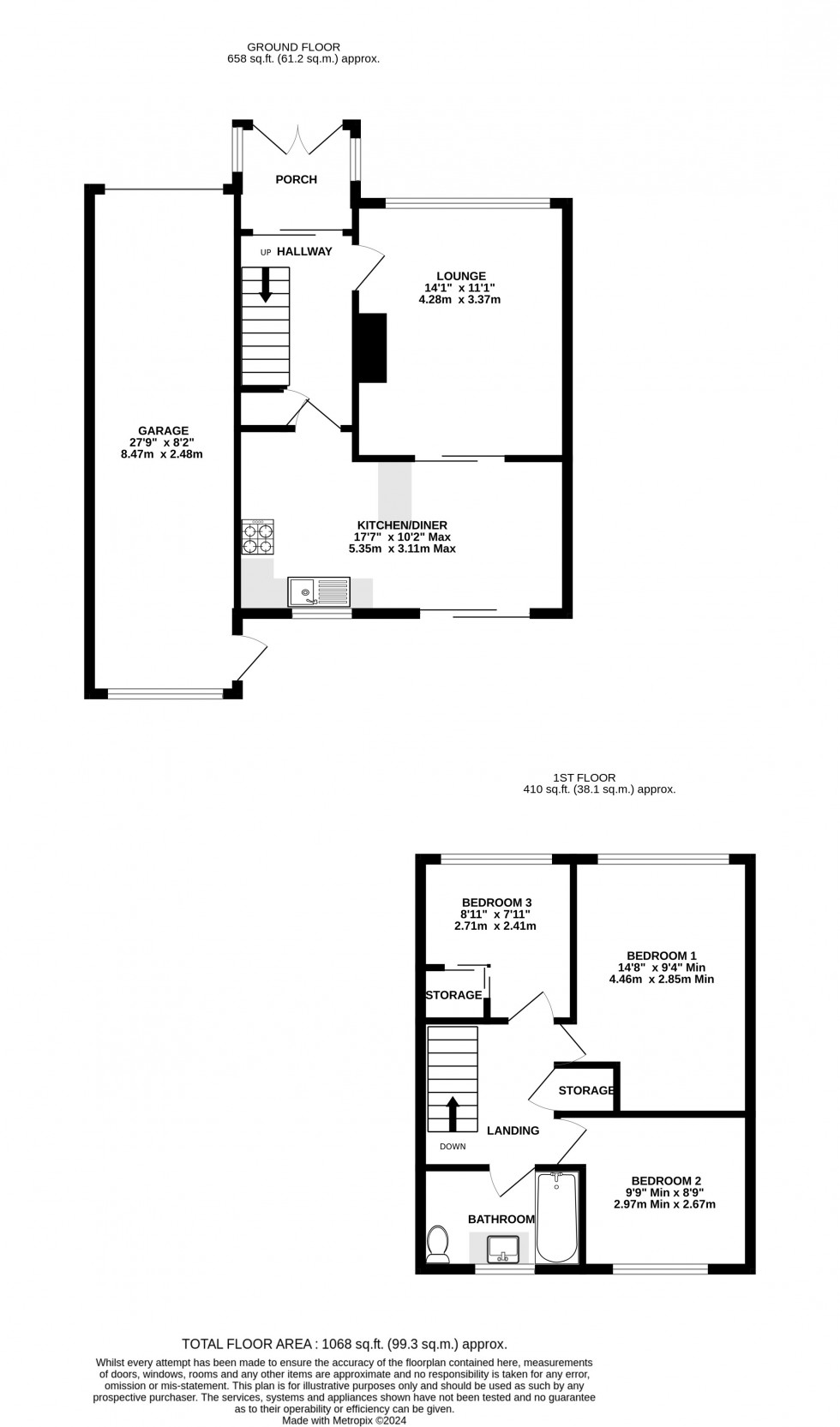 Floorplan for Coniston Close, Gillingham, Kent ME7 2TH