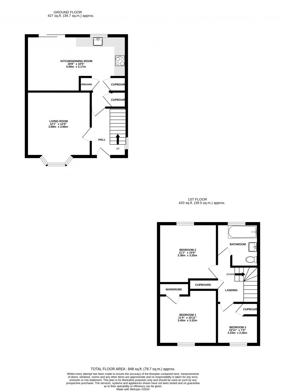 Floorplan for Bader Crescent, Chatham, Kent ME5 0DJ