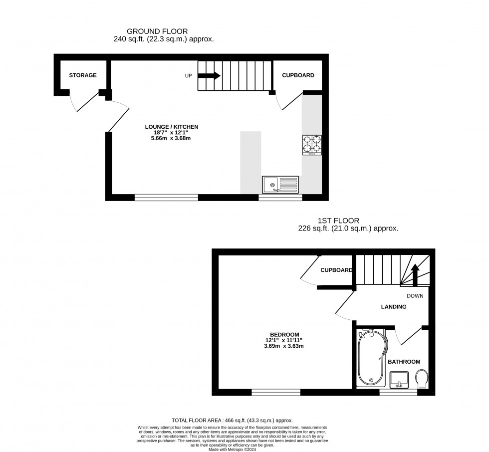 Floorplan for Stonecross Lea, Chatham, Kent ME5 0BL