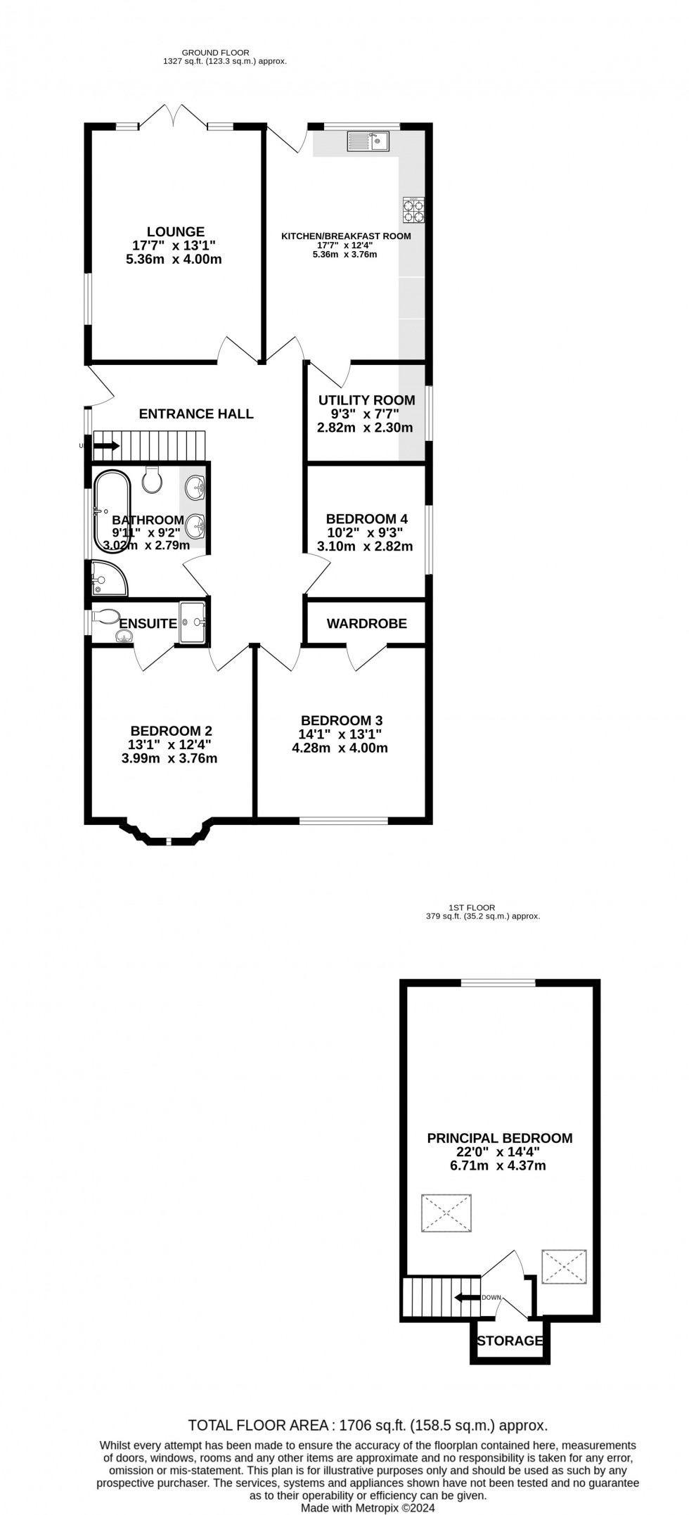 Floorplan for King George Road, Walderslade, Kent ME5 0TX