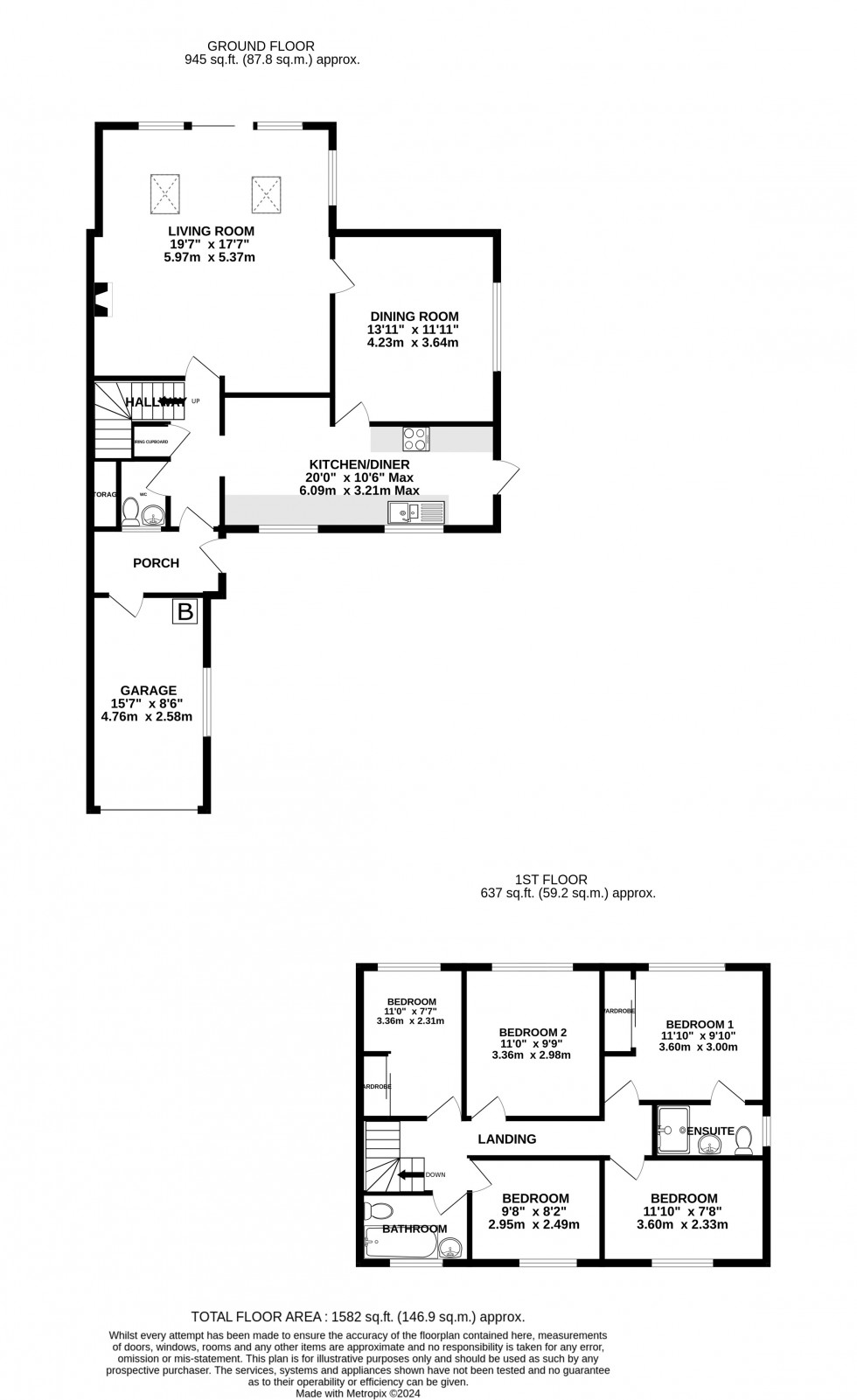 Floorplan for Norfolk Close, Chatham, Kent ME5 8QS