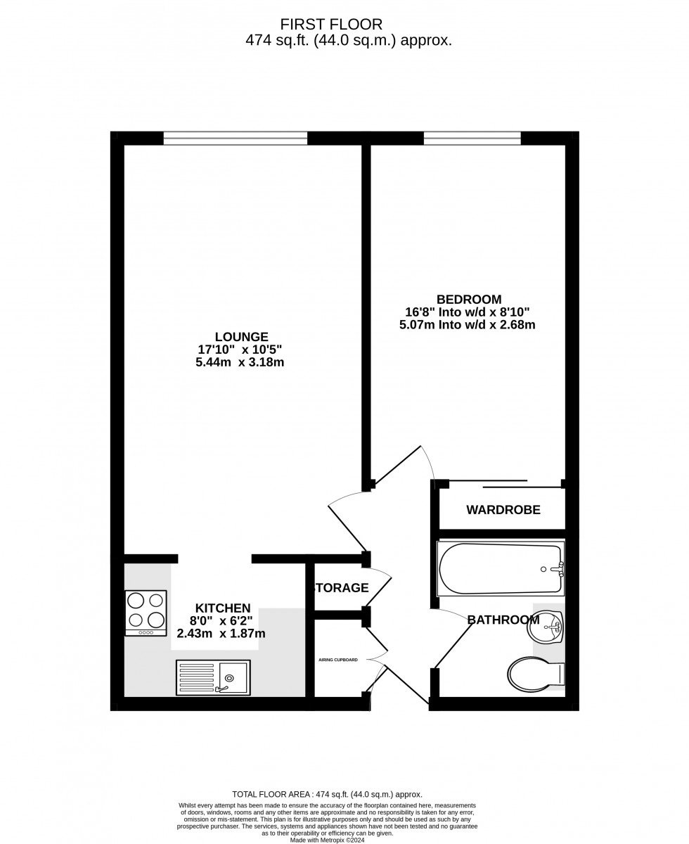 Floorplan for Kingsdale Court, Chatham, Kent ME5 7NN