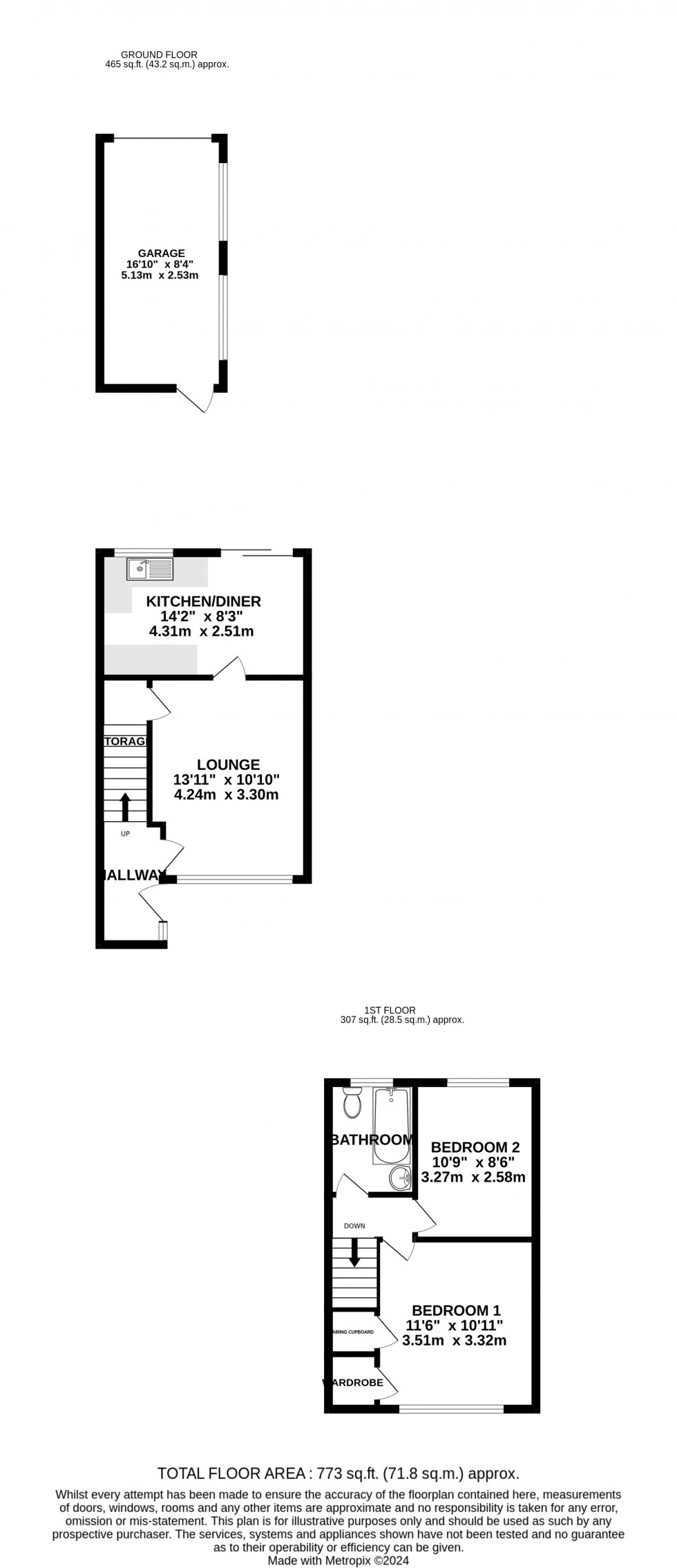 Floorplan for Bower Green, Chatham, Kent ME5 8TN