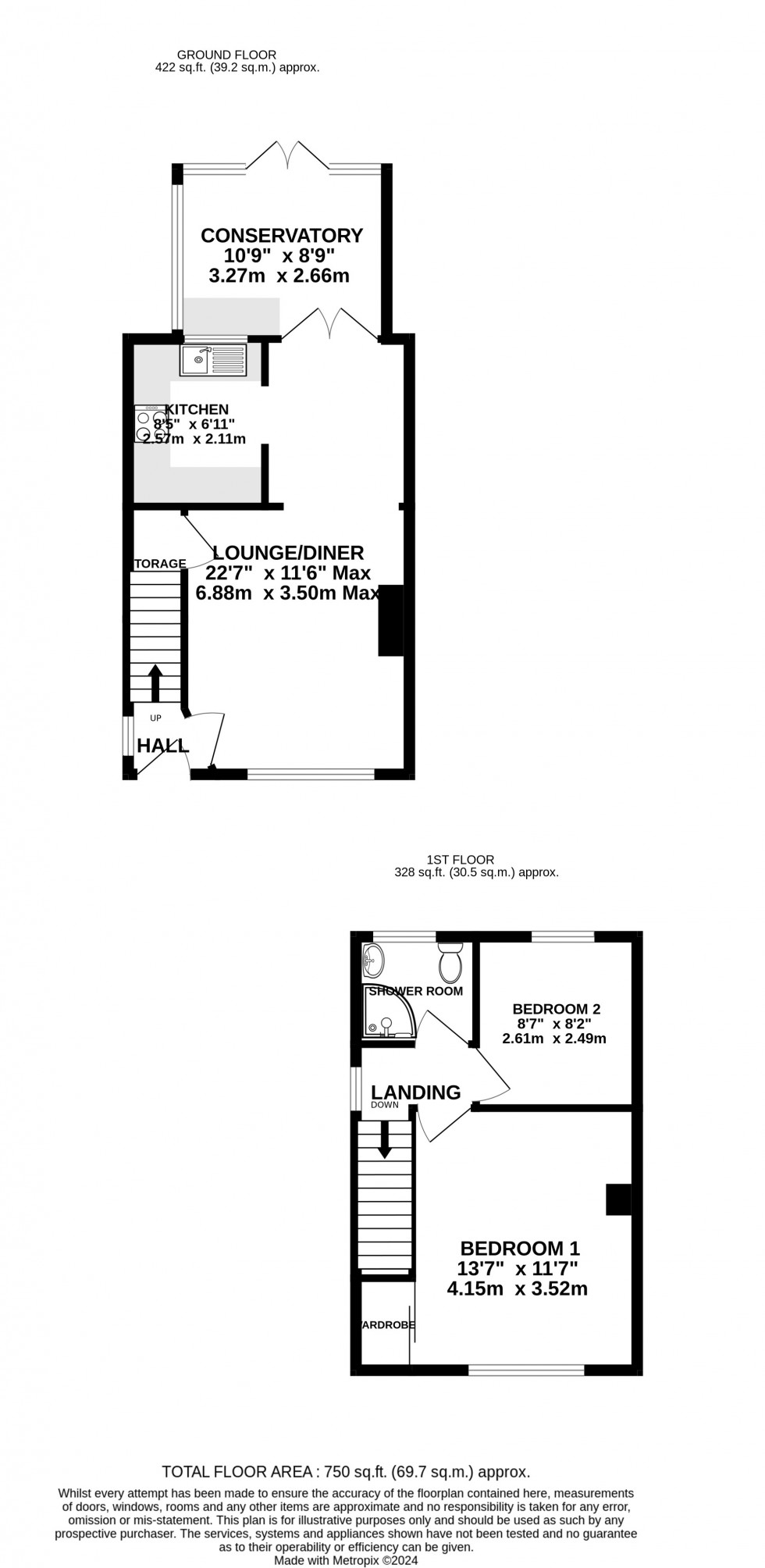 Floorplan for Settington Avenue, Chatham, Kent ME5 0AH