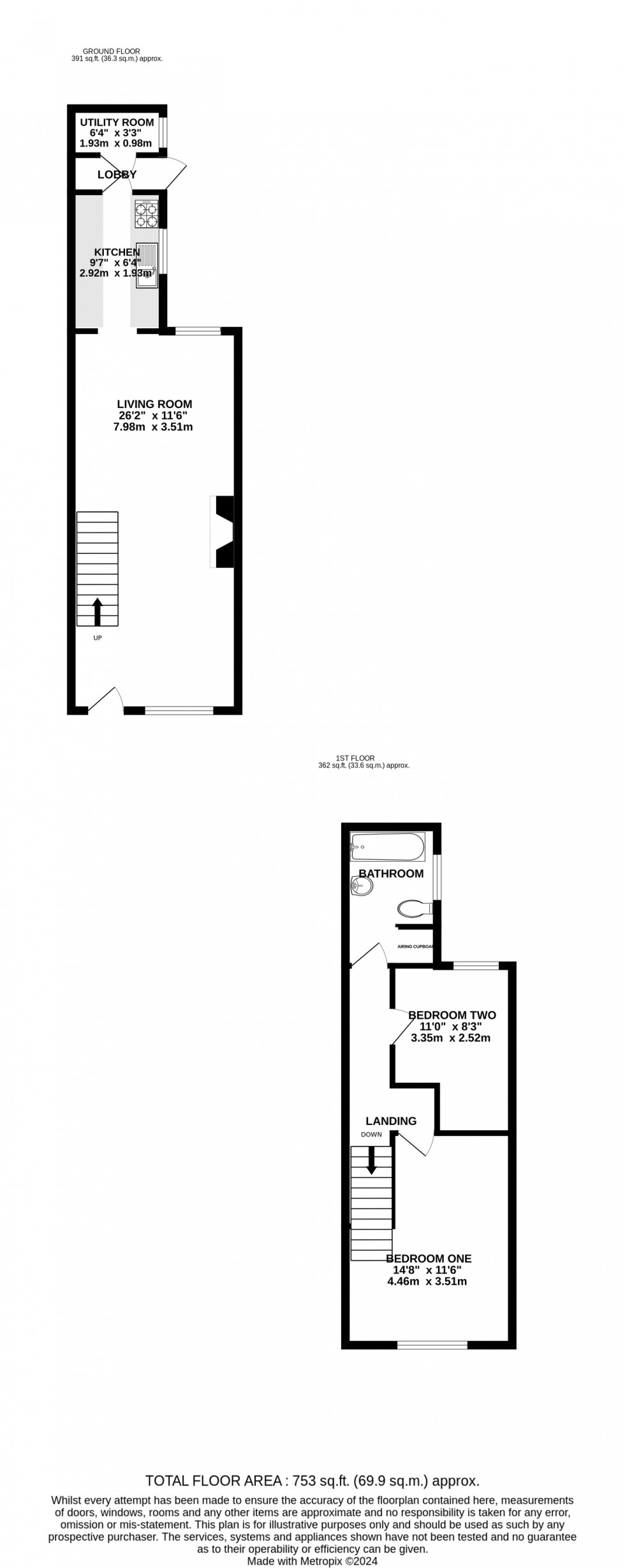 Floorplan for Kent Terrace, Rainham, Gillingham, Kent ME8 8QP