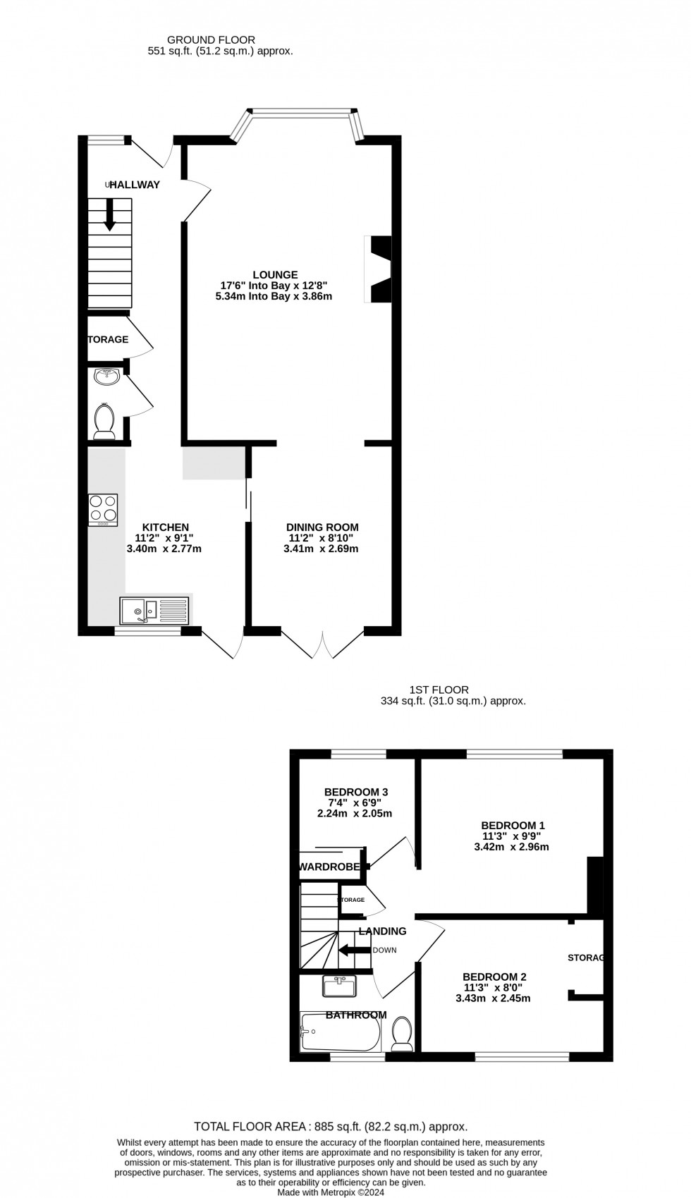 Floorplan for Marley Way, Rochester, Kent ME1 2LJ