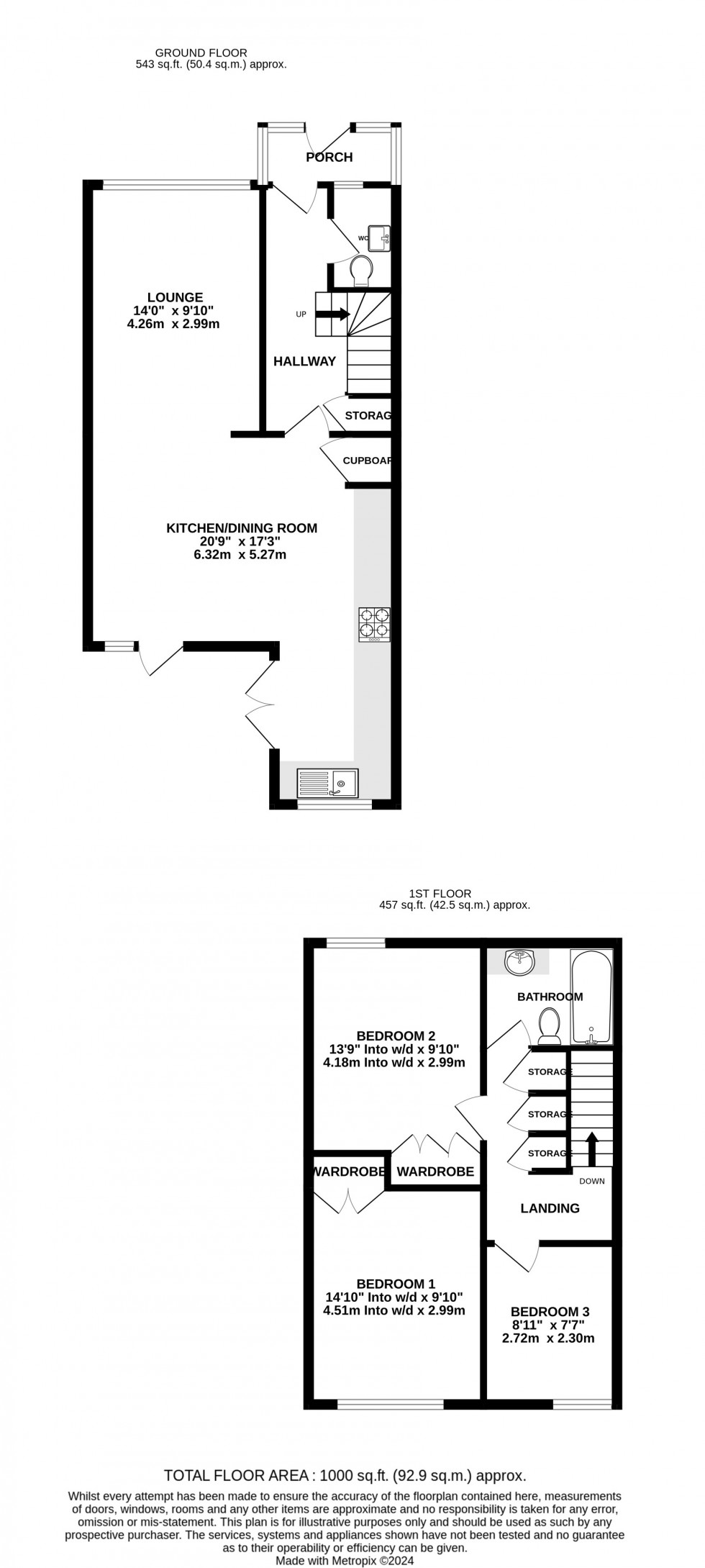 Floorplan for Conifer Drive, Chatham, Kent ME5 8UU