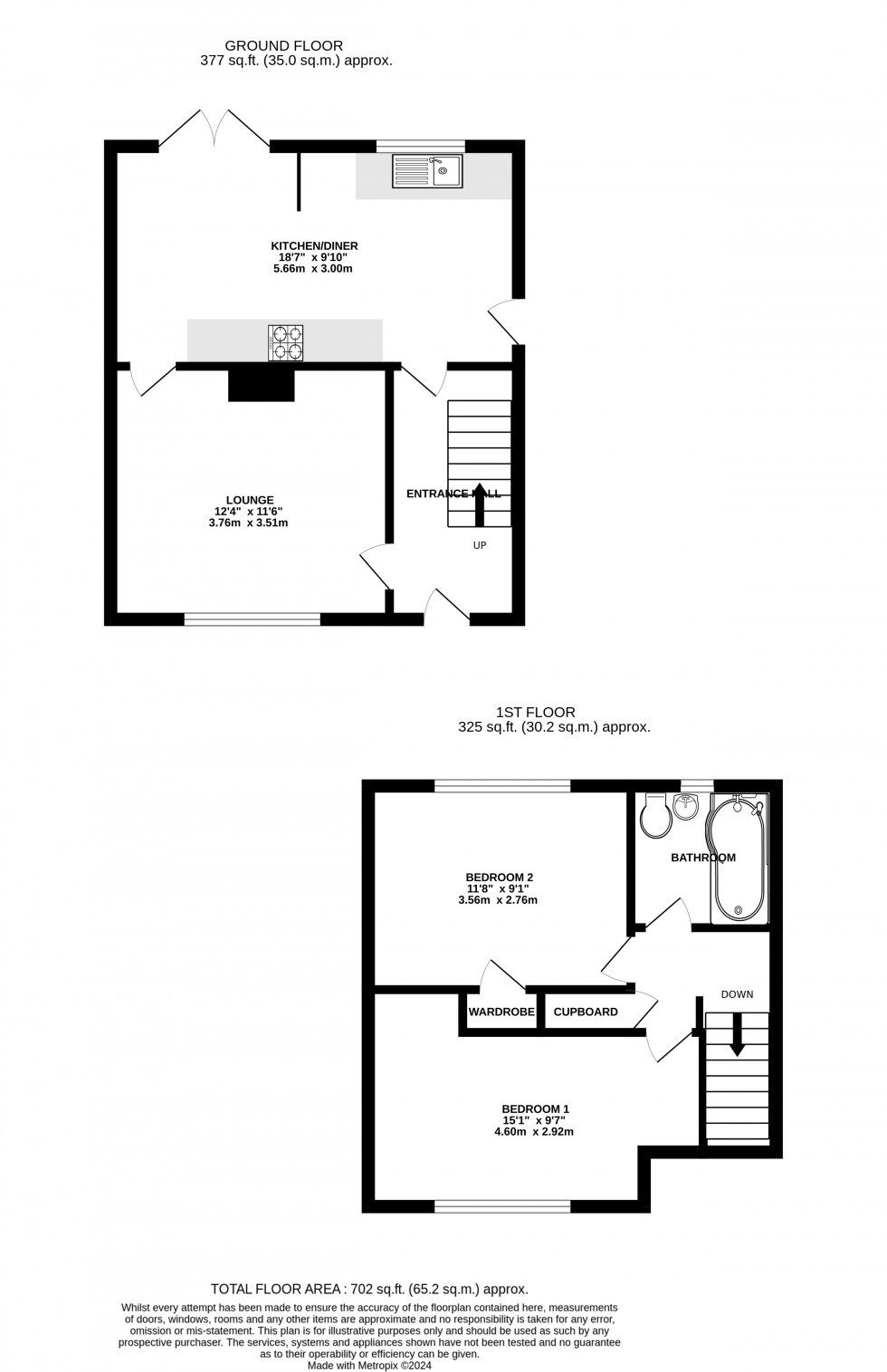 Floorplan for Churchill Avenue, Chatham, Kent ME5 0LA