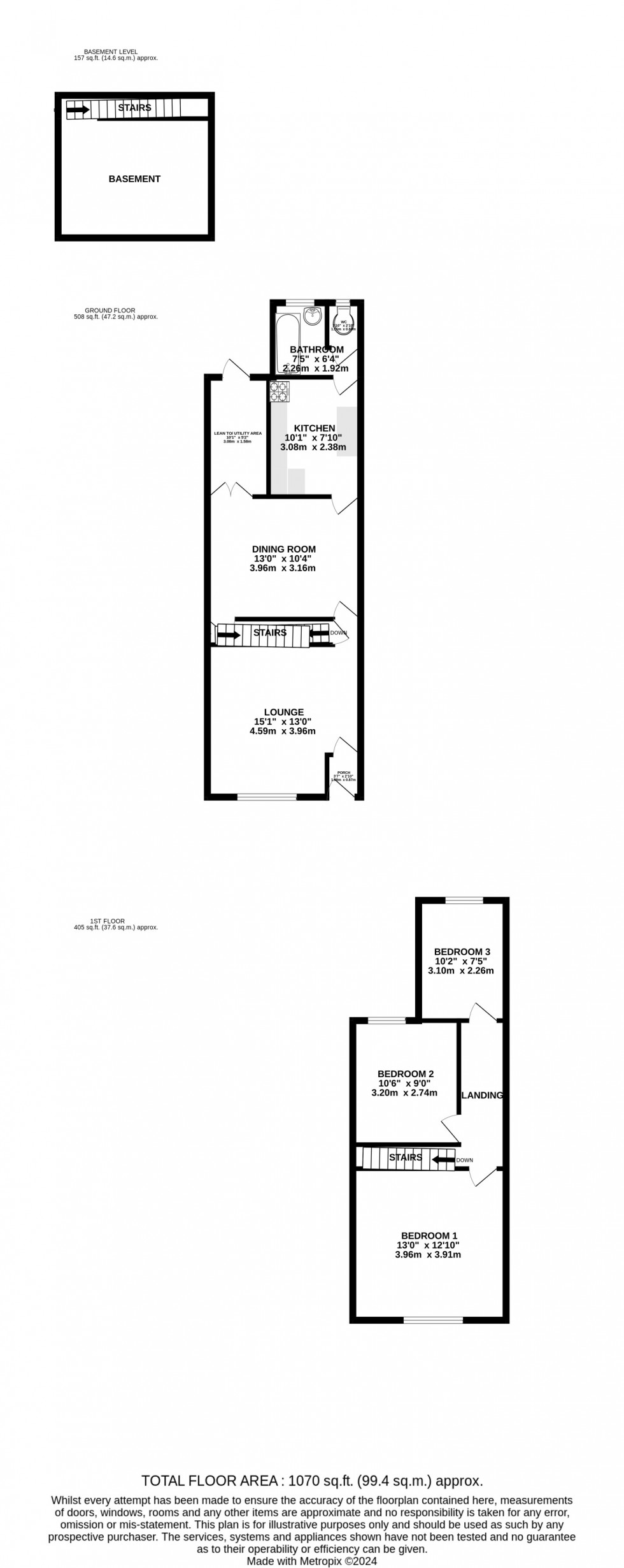 Floorplan for Trafalgar Street, Gillingham, Kent ME7 4RL