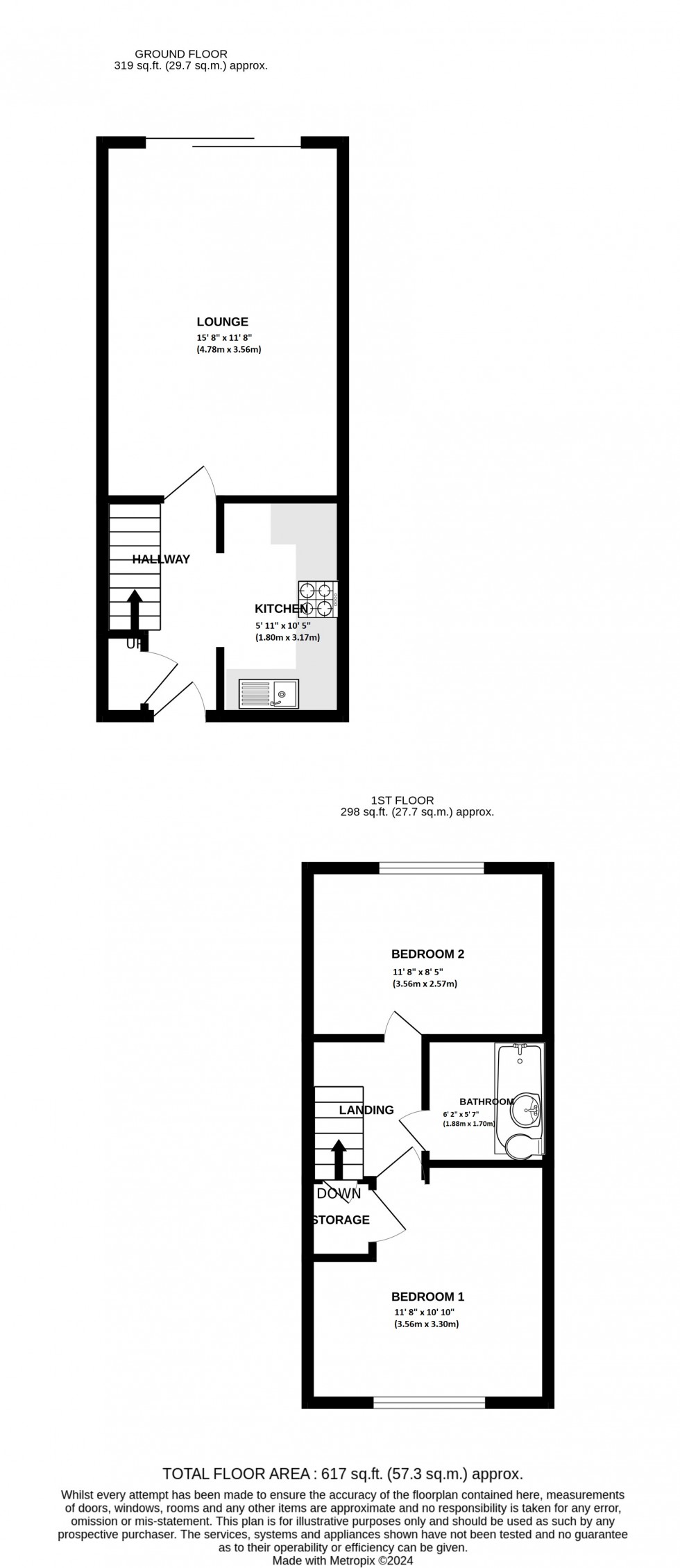 Floorplan for Raleigh Close, Walderslade, Chatham, Kent ME5 7SB