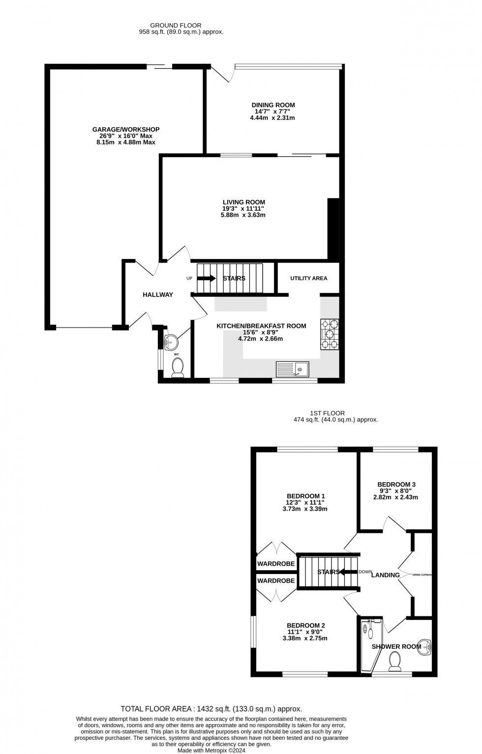 Floorplan for Holtwood Close, Parkwood, Gillingham, Kent ME8 9LD