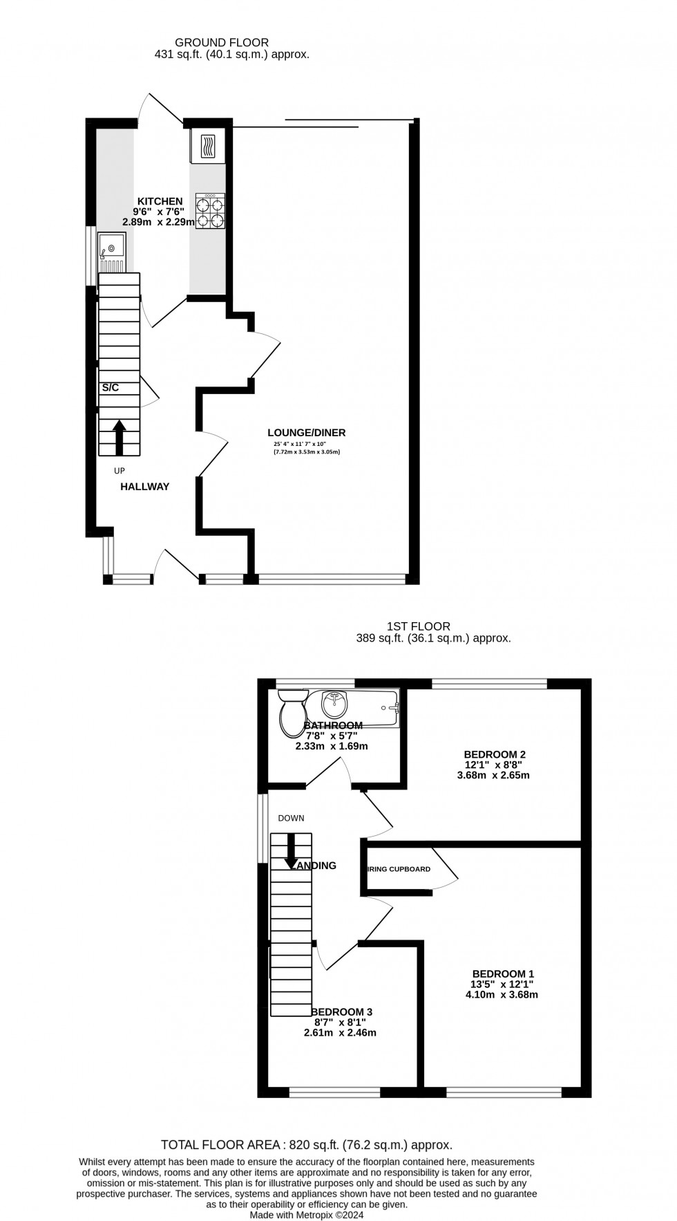 Floorplan for Panton Close, Lordswood, Chatham, Kent ME5 8PP