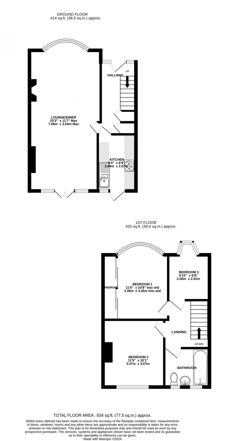 Floorplan for Wilson Avenue, Rochester, Kent ME1 2SN