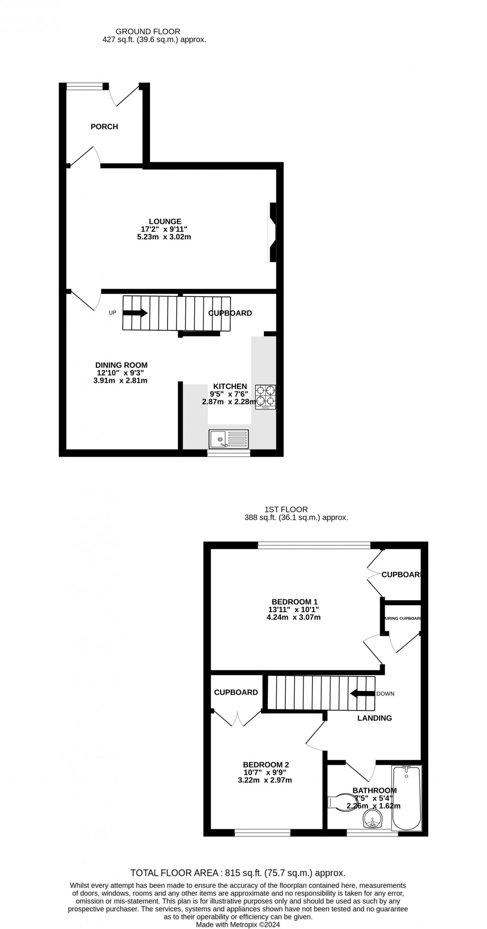 Floorplan for Conrad Close, Parkwood, Gillingham, Kent ME8 9SD