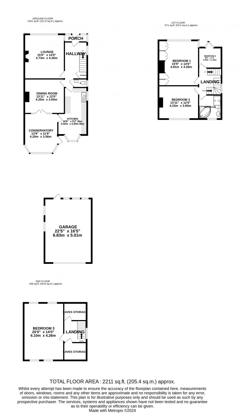 Floorplan for Kingsway, Darland Banks, Chatham, Kent ME5 7HT