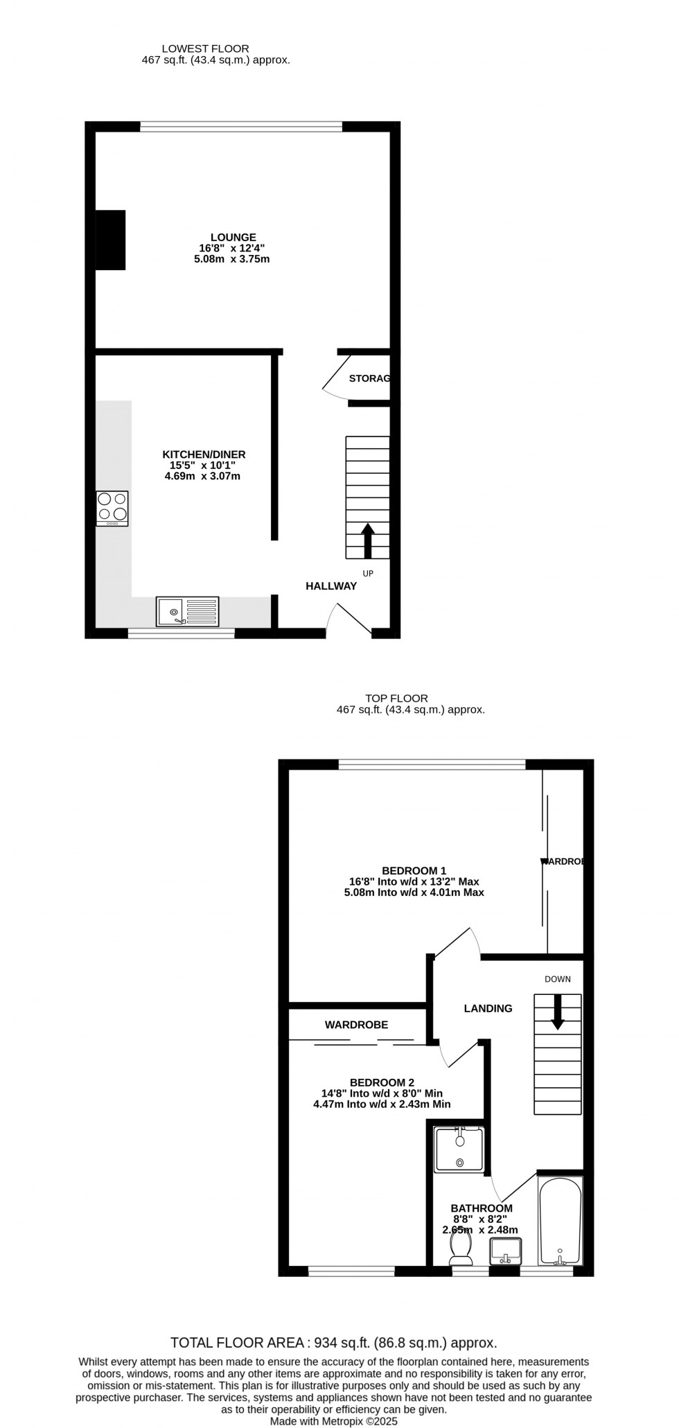 Floorplan for Holland Road, Chatham, Kent ME5 9TW