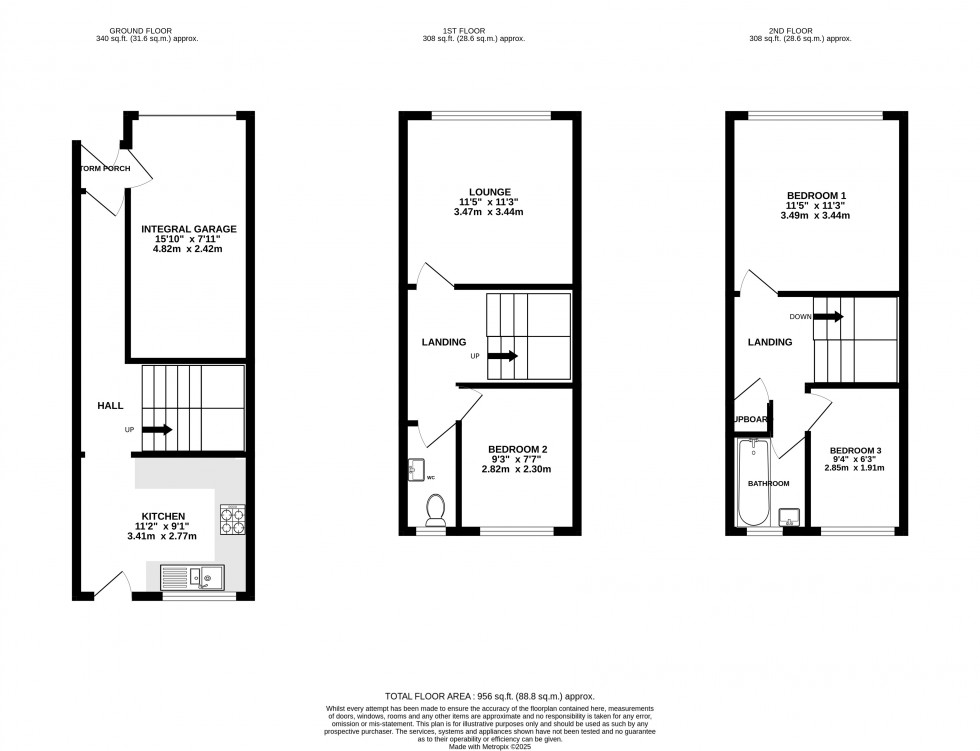 Floorplan for Wheatcroft Grove, Rainham, Gillingham, Kent ME8 9JF