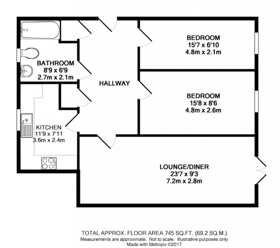 Floorplan for Ward View, Chatham, Kent ME5 7FD