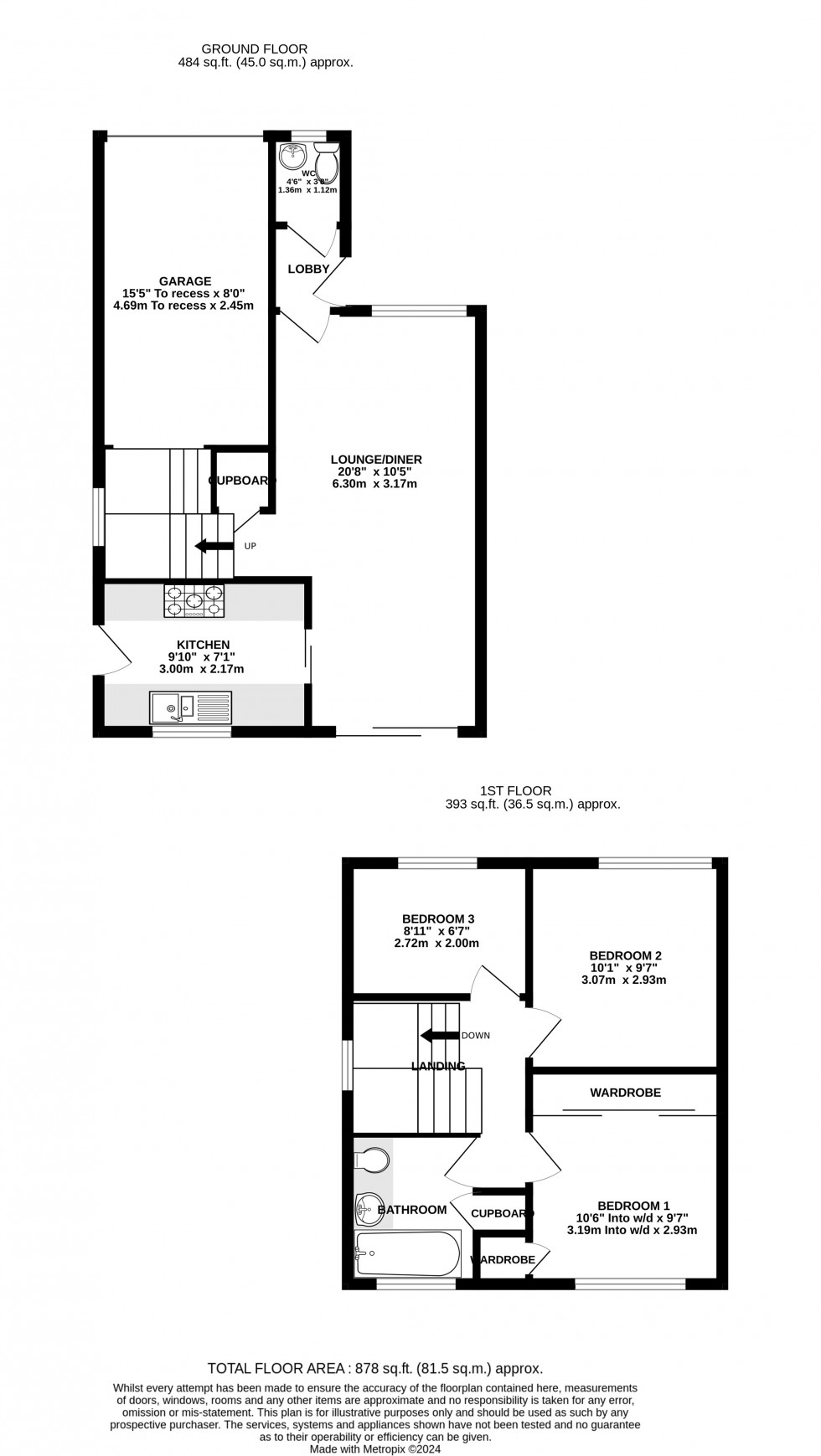 Floorplan for Swallow Rise, Chatham, Kent ME5 7PR