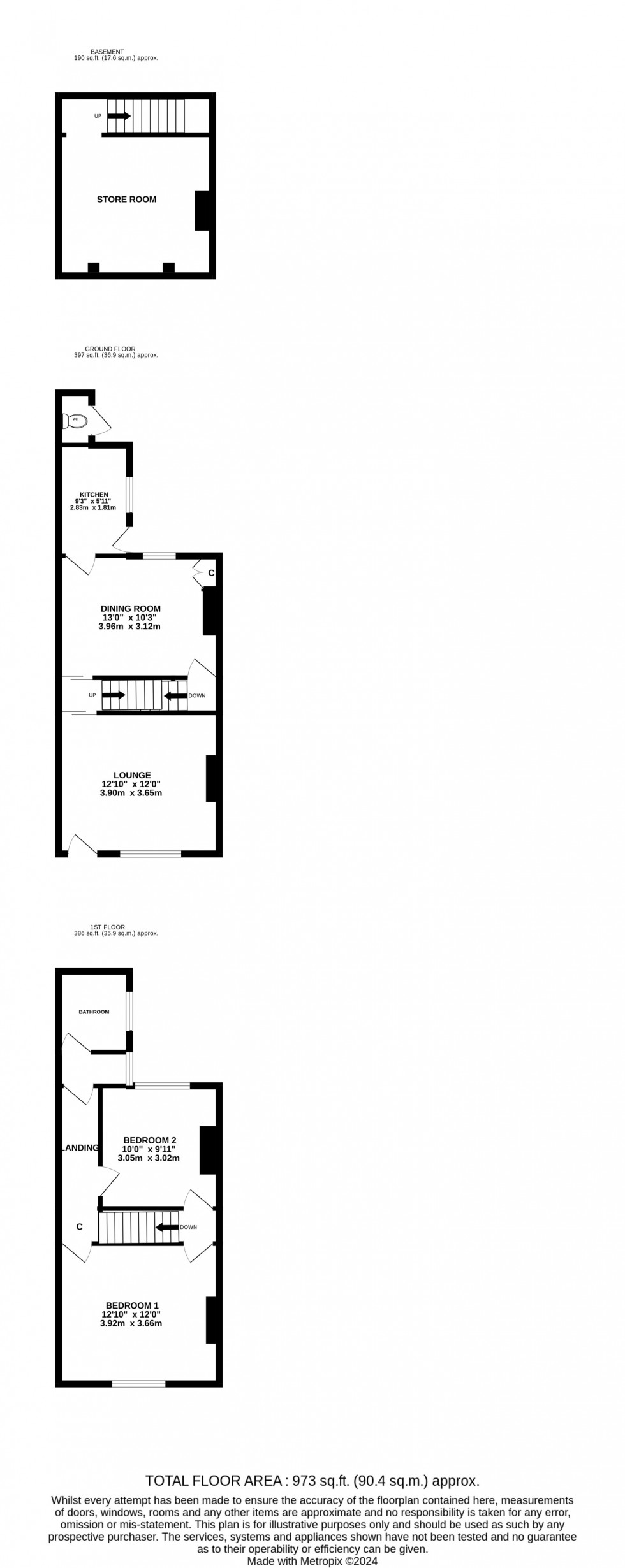 Floorplan for High Street, Rainham, Gillingham, Kent ME8 8DS