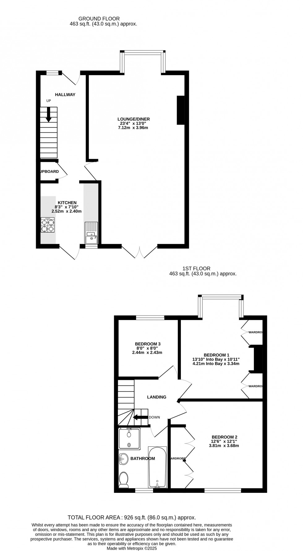 Floorplan for Horsted Avenue, Chatham, Kent ME4 6JU